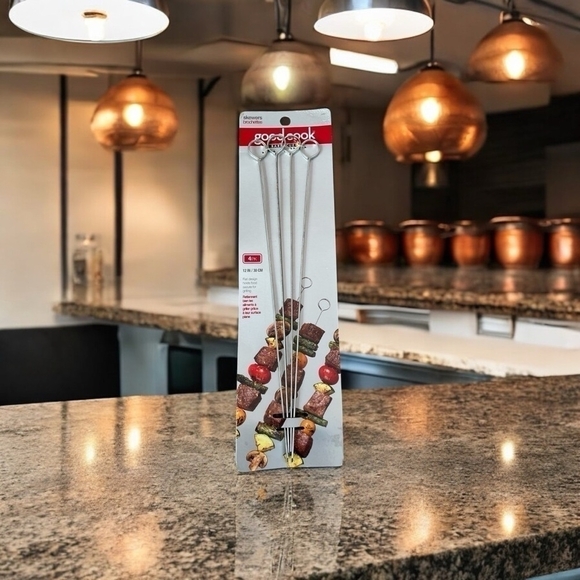 NIB Good Cook Set of 4 Skewers Stainless Steel Veggies Grilling Skewers - Picture 1 of 2